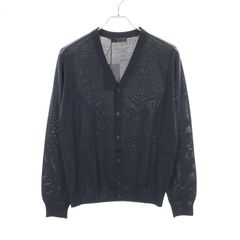PRADA プラダ Vネック カーディガン ネイビー 48 - メルカリ