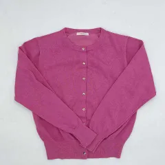 Te chichi 　テチチ　12G金釦天竺クルーカーディガン 　ピンク　フリーサイズ　〇□
