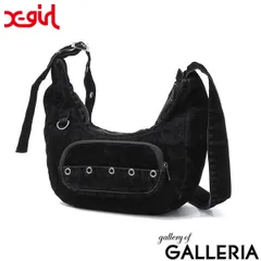 エックスガール ショルダーバッグ レディース 斜めがけバッグ X-girl バッグ ブランド 小さめ 大人 斜めがけ ショルダー デニム ミニショルダー コンパクト おしゃれ FLOCKED DENIM BAG 105254053004 BLACK