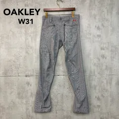 美品 OAKLEY オークリー グレー パンツ ゴルフウェア スラックス チノパン ズボン チェック柄 グレンチェック 総柄 刺繍 ロゴ ギミック 00s Y2K テック アーカイブ ストリート 429333JP 13SS W31 サイズ31 ★ ■■