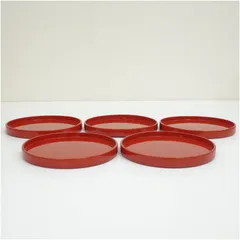 漆塗銘々盆5客  和食器 食器 おしゃれ 骨董 トレイ トレー レトロ アンティーク 和風 和食 カフェ