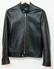 【中古】 DSQUARED2 メンズシングルライダースジャケット 44 DSQUARED2/ラムレザーシングルライダースジャケット/44/黒 ブラック/s74am1095/sy1491