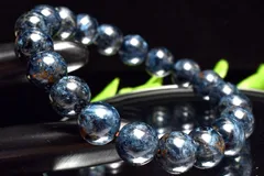 【１点物】美しいマーブル模様 ブルーピーターサイト　9.5mm　ブレスレット パワーストーン 天然石 _MC5353