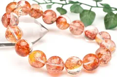 【１点物】希少錦鯉◇高発色 オーロラクォーツ(ライモナイトインクォーツ)　12.5mm　ブレスレット パワーストーン 天然石 _U9071