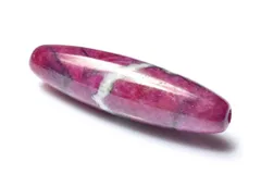 【１点物】ナイジェリア産 ルビーインゾイサイト　40x11mm　天珠 ビーズ パワーストーン 天然石 _PC9500