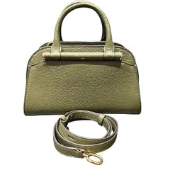 コールハーン　レザー　カーキ　2way　バッグ　ハンドバッグ　ショルダーバッグ　レディース　美品