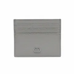 ディオール　CDアイコン　カードホルダー　カードケース　グレー　レザー　ユニセックス　美品