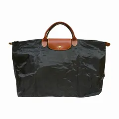 ロンシャン　ル・プリアージュ　Lサイズ　ブラック×ブラウン　バッグ　トートバッグ　レディース　美品