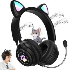 【新品】 ねこみみ/猫耳/ネコミミ ヘッドホン bluetooth5.4 子供ヘッドホン bluetooth へっどほん 有線 無線 両用 オーバーイヤーヘッドフォン マイク内蔵 ハンズフリー通話 ブルートゥース ヘッドフォン 自動ペアリング マルチポイン 0のサムネイル