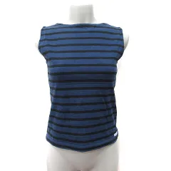 イエナ IENA カットソー ボーダー ノースリーブ 紺 ネイビー /YI