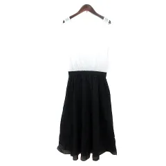 ミラオーウェン Mila Owen ワンピース ロング ノースリーブ ドッキング F 白 ホワイト 黒 ブラック /MN