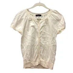 レイビームス Ray Beams カーディガン ニット 半袖 白 アイボリー /MN