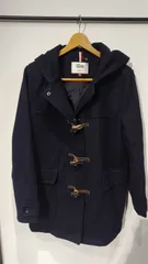 h88◆Tommy filfiger DENIM トミー　フィルフィガー ダッフルコート 濃紺 L相当　生地厚く暖かく状態良し