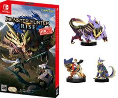 [중고] 몬스터 헌터 라이즈 사냥 더블 팩 -Switch + [몬스터 헌터 라이즈 amiibo 3 종 세트] 매거진 마가드 + 오토모아이루 + 오토모가루쿠 ([수량 한정 특전] [오토모가루쿠]와 [오토모아이루]의