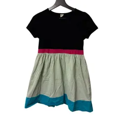 C450 Bee des Bee 子供服 切り替えワンピース 150cm 綿100% ブラック グリーン