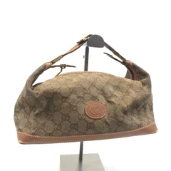 GUCCI グッチ　GGキャンバス×レザー ワンハンドバック　アクセサリーポーチ　インターロッキングG GG柄　ブラウンベージュ　ゴールド金具　イタリア製　014・92・0079 レディース　ラグジュアリー　高級　ハイブランド