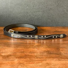 『オーダーページ』スタッズロングナローベルトフラワーシルバー18mm