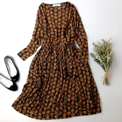 peu pres le dessert プープレ ルデセール 花柄 ワンピース ネズミ(56E＋0510)26H