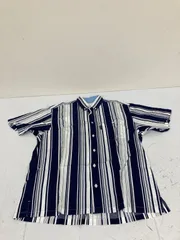 送料無料★ELLE HOMME エル★半袖シャツ　ボタンダウンシャツ★ストライプシャツ★メンズ　Mサイズ#80217sjj23