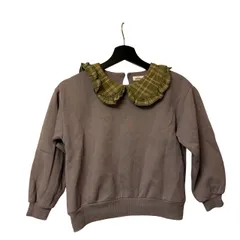 C450  pairmanon ペアマノン フリル襟 スウェット トレーナー 140 グレー MN1AWRT033