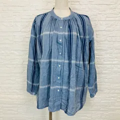 サニークラウズ × シャトルノーツ 縮絨風味のチェックブラウス Mサイズ　6536