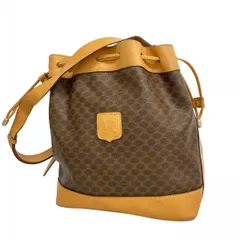 【6bb2839-k】セリーヌ ショルダーバッグ マカダム PVC ブラウン ゴールド金具【中古】レディース