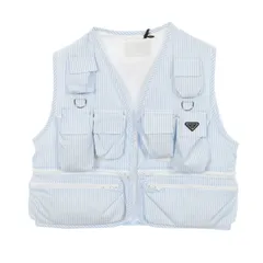 プラダ PRADA ベスト ストライプ ホワイト その他 ベスト メンズ 未使用