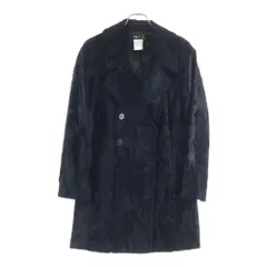 agnes b. (アニエスベー) パイルファー ダブル コート ブラック MADE IN FRANCE