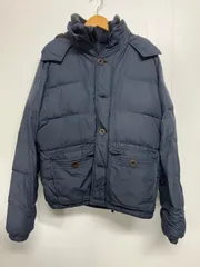 Abercrombie & Fitch フード付き ダウンジャケット ロゴワッペン ネイビー L