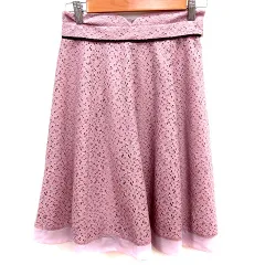 ミッシュマッシュ MISCH MASCH スカート フレア ひざ丈 総柄 M ダークピンク /RT