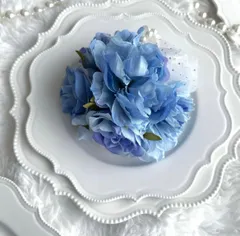 5.コサージュ｜卒業式 入学式 セレモニー 上品 ブルー フラワー ハンドメイド