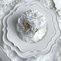 6.コサージュ｜卒業式 入学式 セレモニー 上品 ホワイト フラワー ハンドメイド