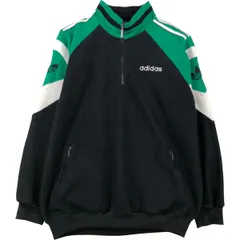 古着 80~90年代 アディダス adidas トレフォイルロゴ ヴィンテージ フリースプルオーバー メンズM相当 ハーフジップ/eaa613947
