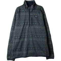 古着 パタゴニア Patagonia ベターセーター 1/4ジップ 25523FA21 総柄 ネイティブ柄 魚柄 ハーフジップ フリースプルオーバー/eaa614144