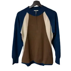 C450 TRUSSARDI GOLF トラサルディ ゴルフ ハーフジップ ニット セーター 42 TRUSSARDI GOLF バイカラー