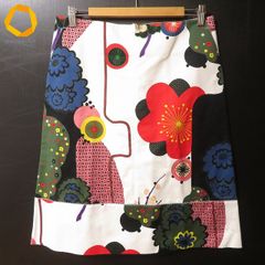 希少•美品】KENZO フランス製 シルク100% 花柄 フレアスカート S相当