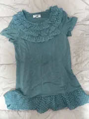 ヴィンテージ Long 半袖 ドット レース