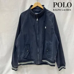 ポロラルフローレン 90s ハリントンジャケット スイングトップ 刺繍ロゴ ネイビー XLサイズ メンズ XL ISItems【USED】【古着】【中古】50153243