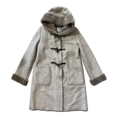  nano universe ナノユニバース フェイクムートンダッフルコート ベージュ ボア レディース 38【Z1785】