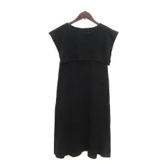 ナチュラルビューティーベーシック NATURAL BEAUTY BASIC ワンピース ロング フレンチスリーブ M 黒 ブラック /MS ●RY