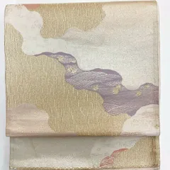 ［6994］袋帯 楓流水文様 金 六通 正絹 着物 フォーマル