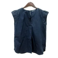 ナノユニバース nano universe ブラウス 半袖 F 紺 ネイビー /MN