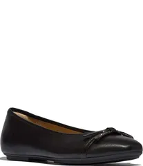 フィットフロップ レディース シューズ パンプス レザー FitFlop Delicato Leather GlitzBow L Flats Black ブラック