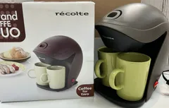【亘加】recolte Grand KAFFE DUO GKD-1 ほぼ未使用 カップ付 レコルト グラン カフェデュオ  コーヒーメーカー 家電 ブラウン グリーン【3357SS】B17のサムネイル