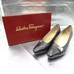 FERAGAMO サルヴァトーレ フェラガモ パンプス ブラック スクエアトゥ 21.5～22㎝ 箱付き