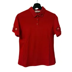 C450 adabat アダバット 花柄刺繍 ゴルフウェア ポロシャツ フラワーモチーフ レッド / 赤