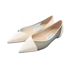 ジミーチュウ JIMMY CHOO SAIA FLAT オフホワイト レザー フラットシューズ レディース Used A