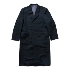  L&B HOMME カシミヤ100% チェスターコート ブラック ロングコート メンズ LL【Z1785】