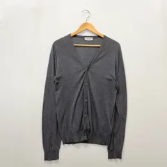 77b17 JOHN SMEDLEY ジョンスメドレー 英国製 ニットカーディガン コットンニット ロングスリーブ メンズ 紳士服 グレー Sサイズ 綿100％u02t