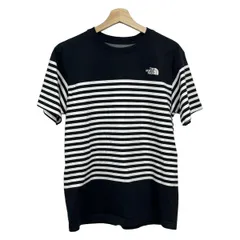 THE NORTH FACE(ノースフェイス) 半袖Tシャツ サイズL レディース美品  - 黒×白 クルーネック/ボーダー